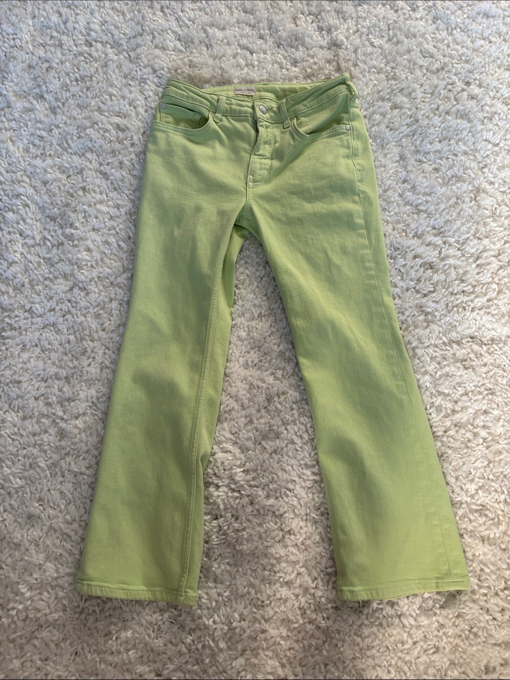 Pilcro by Anthropologie Light Lime Flare Jeans